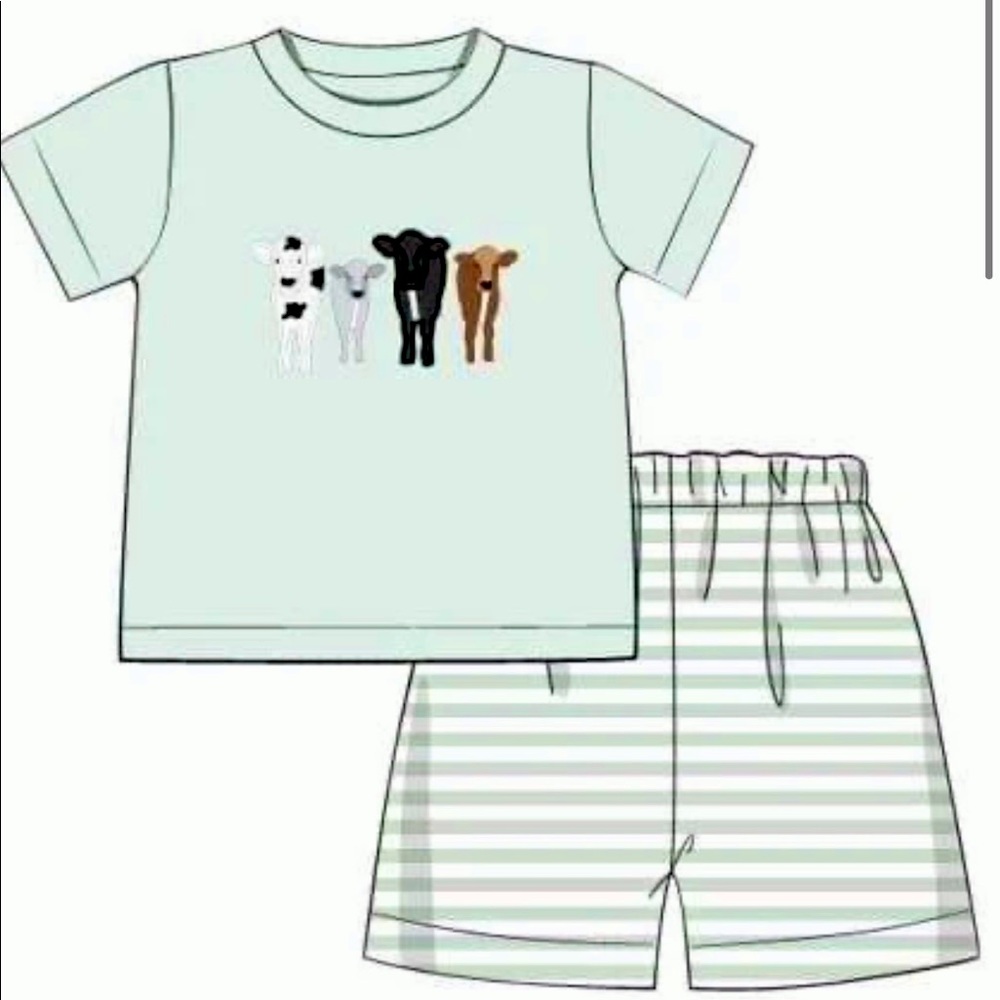18 Month Busy Bee Smocks Cow Set